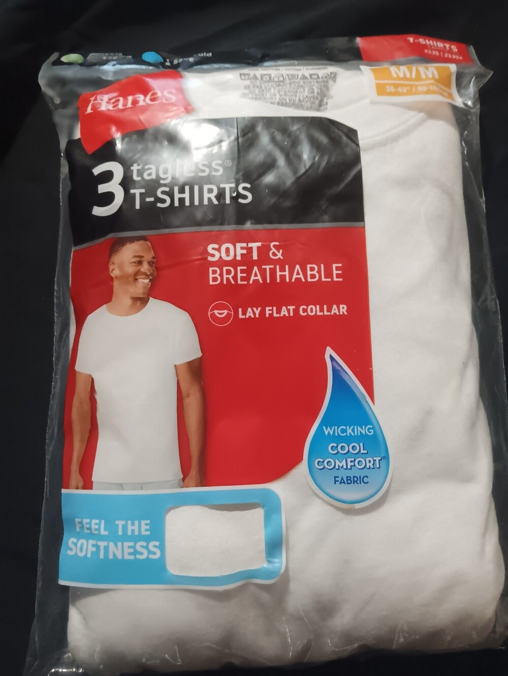 NWT Hanes White Short Sleeve Tee 3pack Size Medium